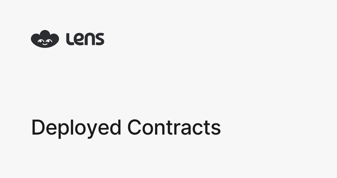 Deployed Contracts | Lens Documentation